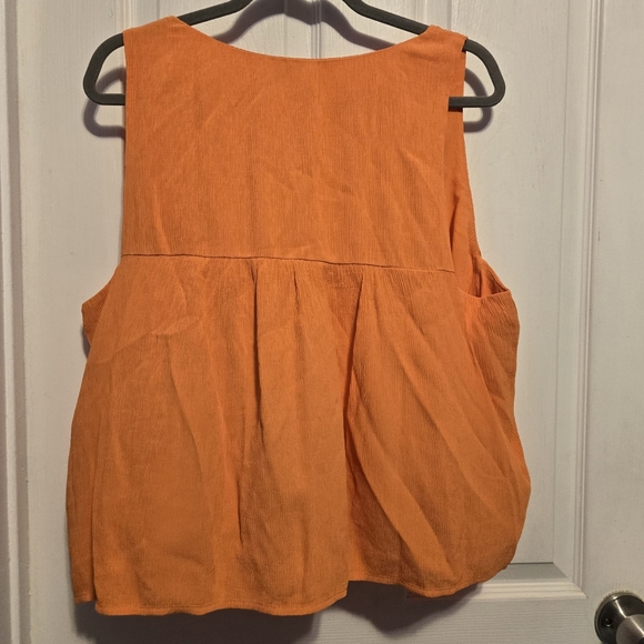 Everlane The Naia Ripple Tank Top Color Orange Size L - Picture 3 of 6